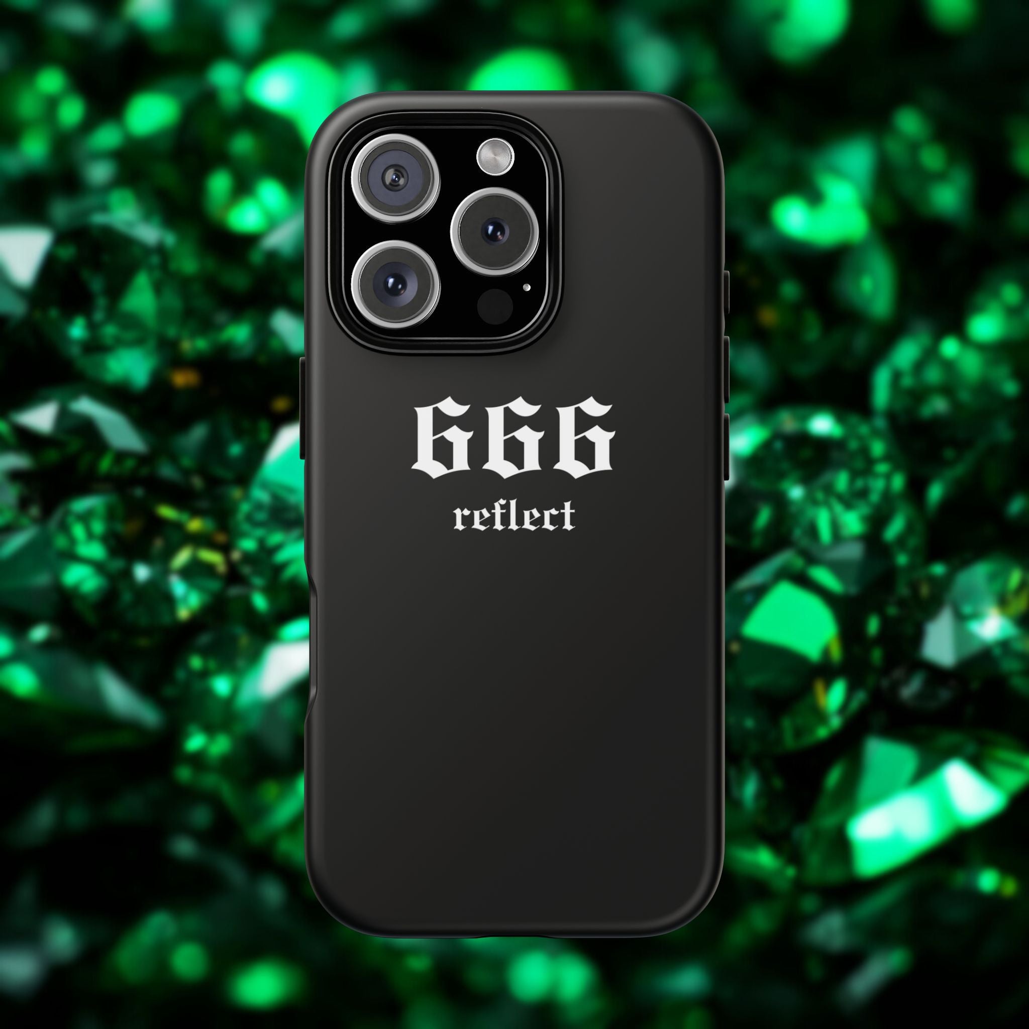 666 Reflect Tough Phone Case — Minimal Black Protective Cover