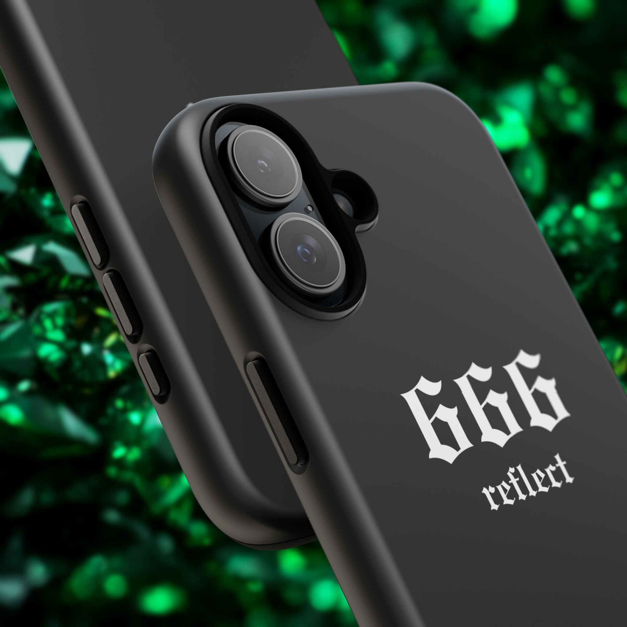 666 Reflect Tough Phone Case — Minimal Black Protective Cover