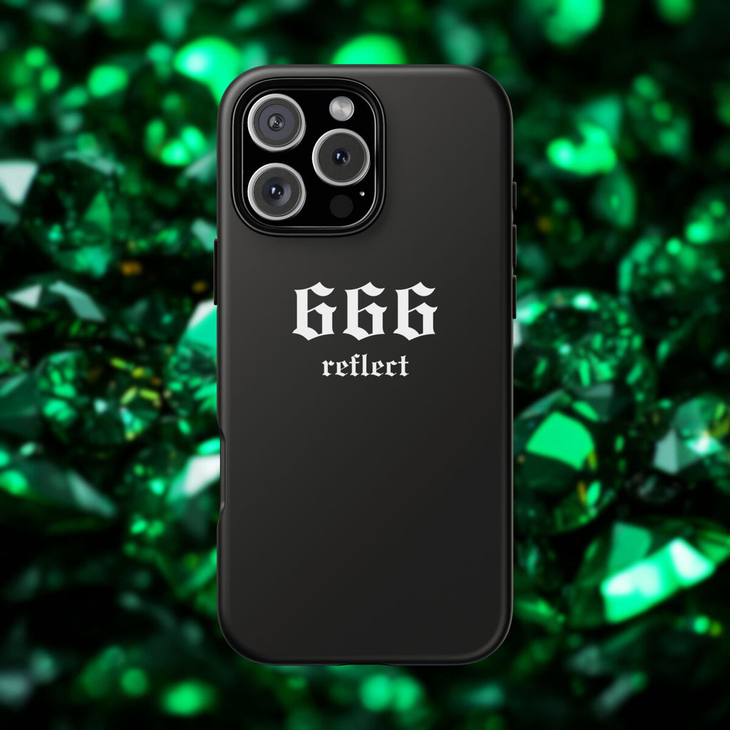 666 Reflect Tough Phone Case — Minimal Black Protective Cover