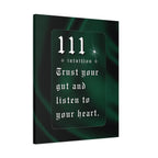 111 Intuition Canvas Print — "Trust Your Gut and Listen to Your Heart"