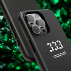 333 Support Tough Phone Case — Minimal Black Protective Cover
