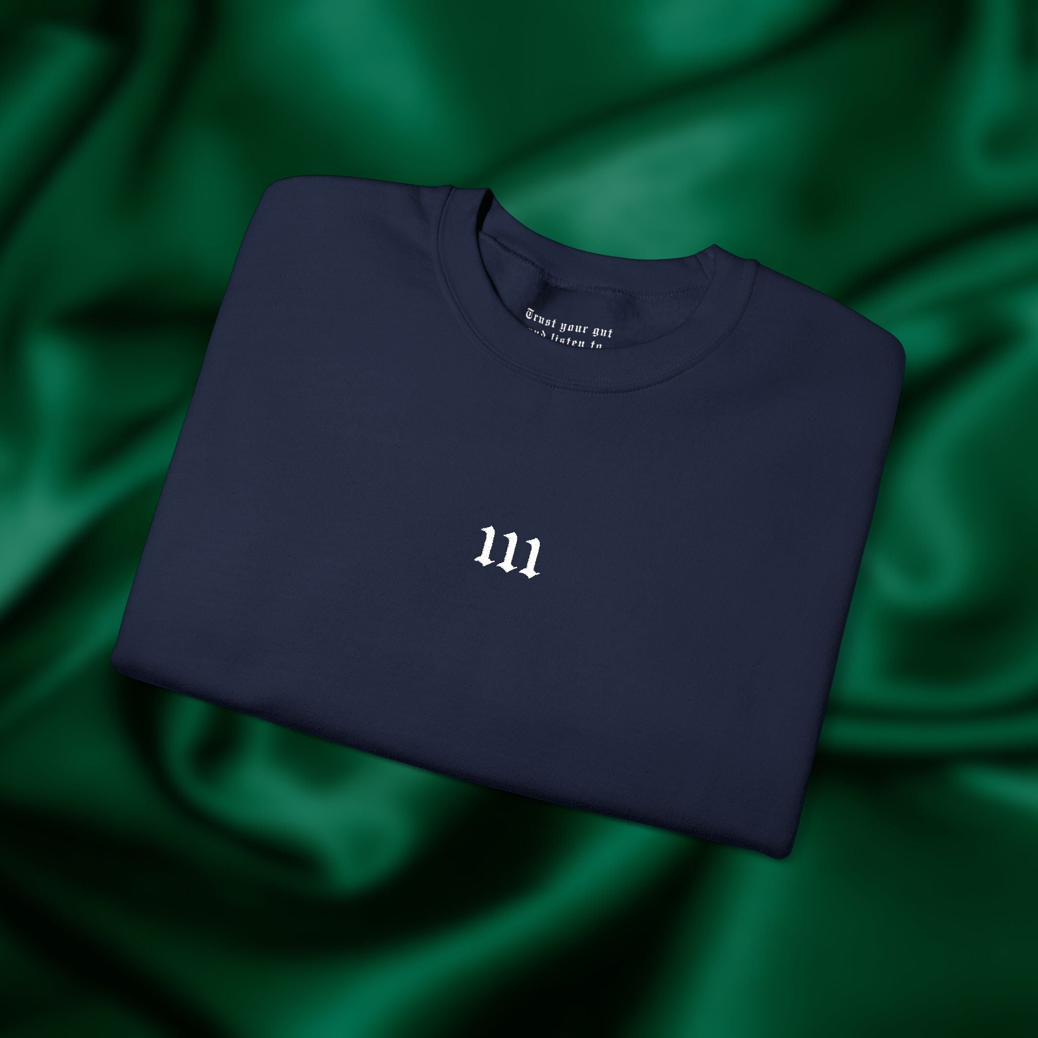 111 Intuition Crewneck - Minimalist Embroidered Sweatshirt