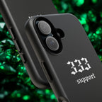 333 Support Tough Phone Case — Minimal Black Protective Cover