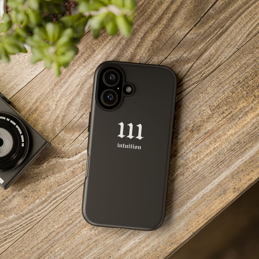 111 Intuition Tough Phone Case — Minimal Black Protective Cover