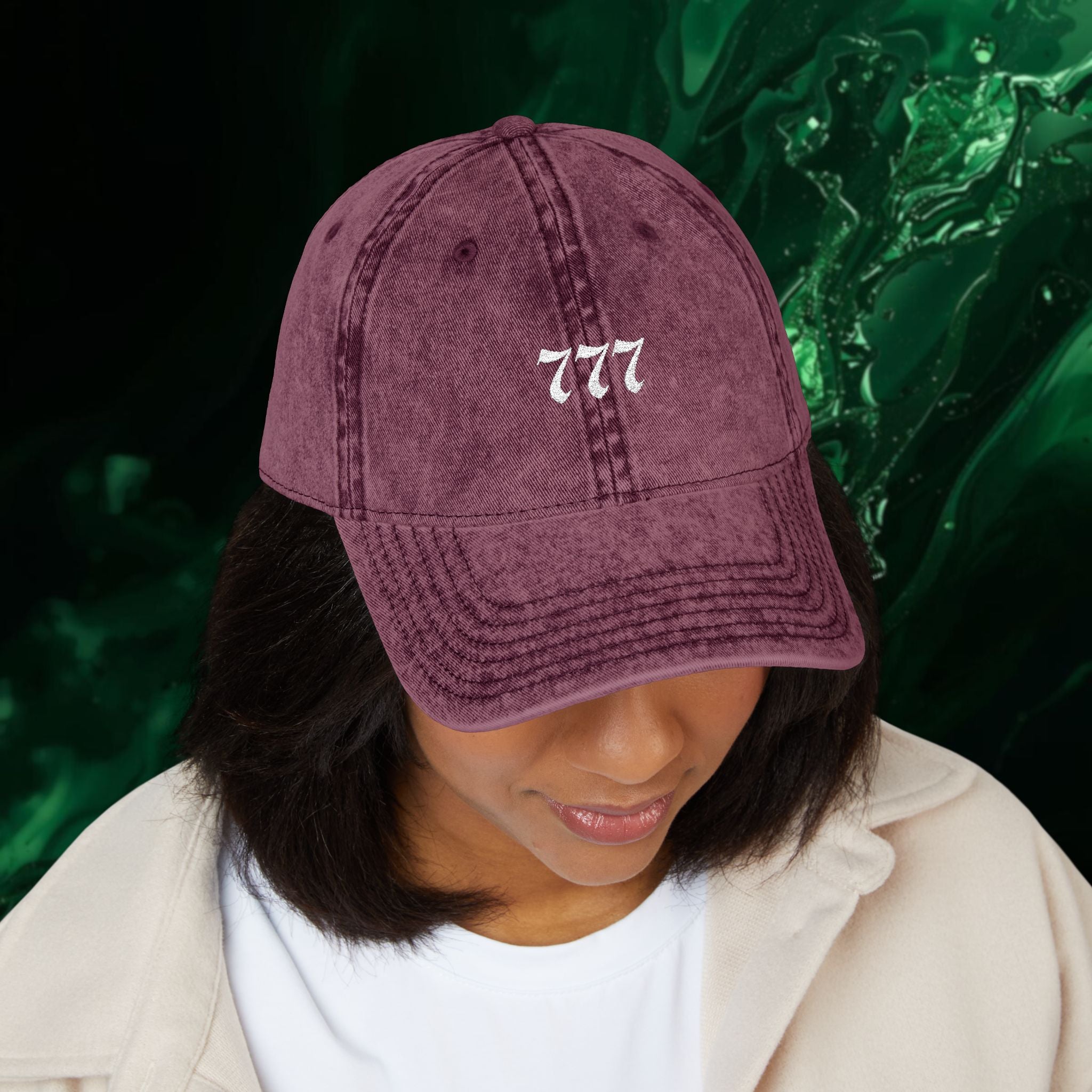777 Luck - Minimalist Embroidered Vintage Cap