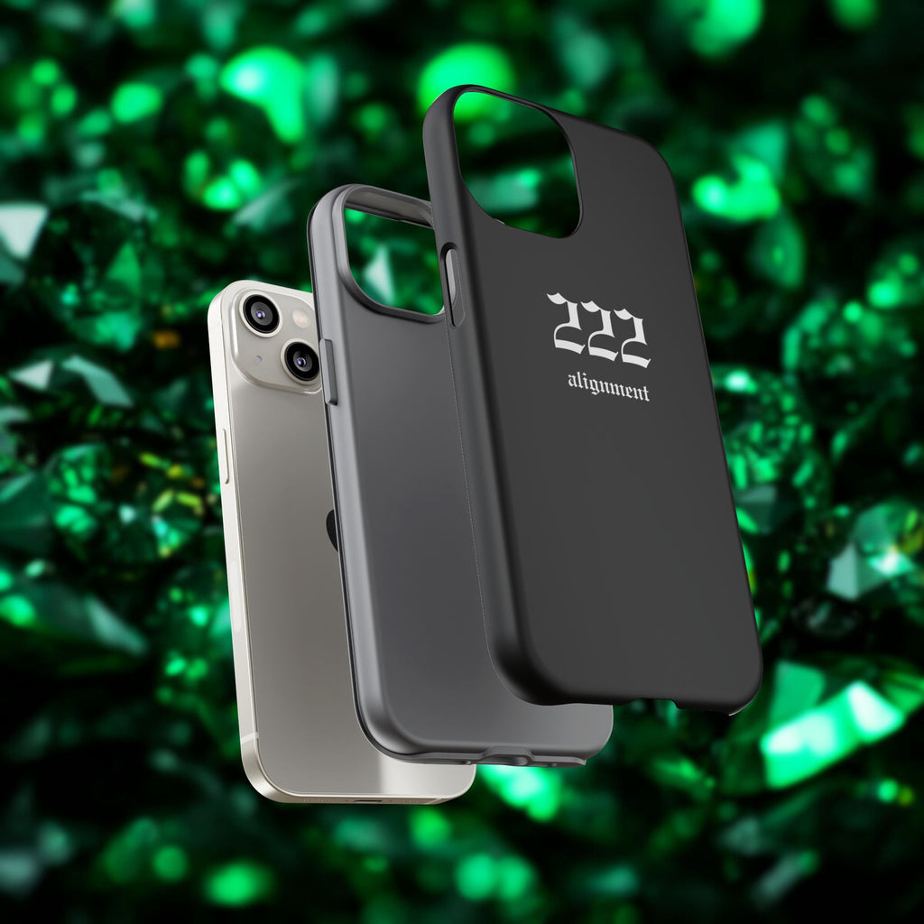 222 Alignment Tough Phone Case — Minimal Black Protective Cover
