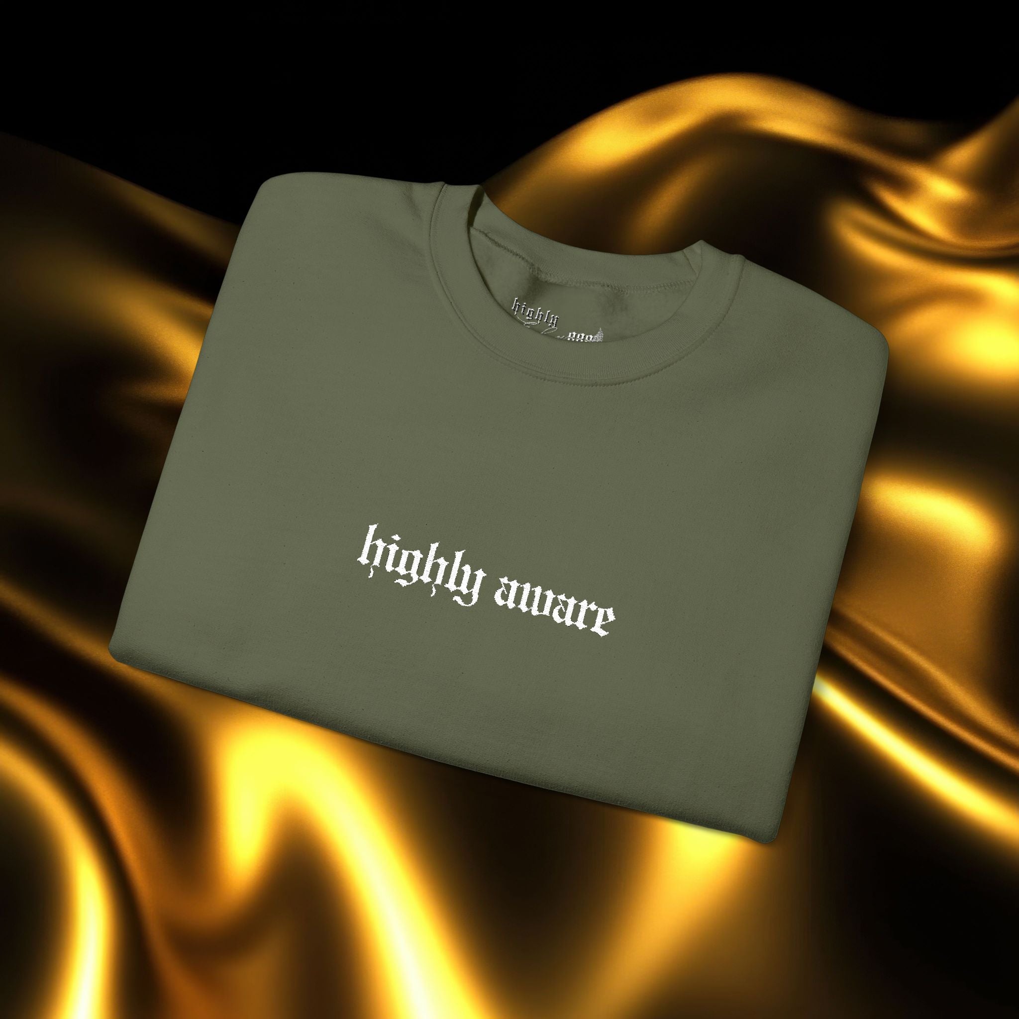 Highly Aware Embroidered Sweatshirt | Minimalist Yet Intentional Affirmation Crewneck
