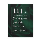 111 Intuition Canvas Print — "Trust Your Gut and Listen to Your Heart"