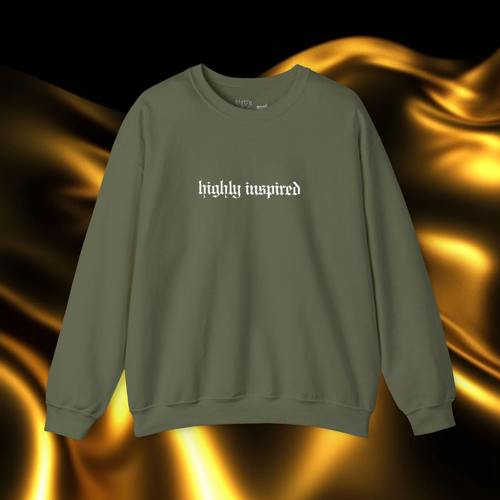 Highly Inspired Embroidered Sweatshirt | Minimalist Yet Intentional Affirmation Crewneck