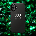 333 Support Tough Phone Case — Minimal Black Protective Cover