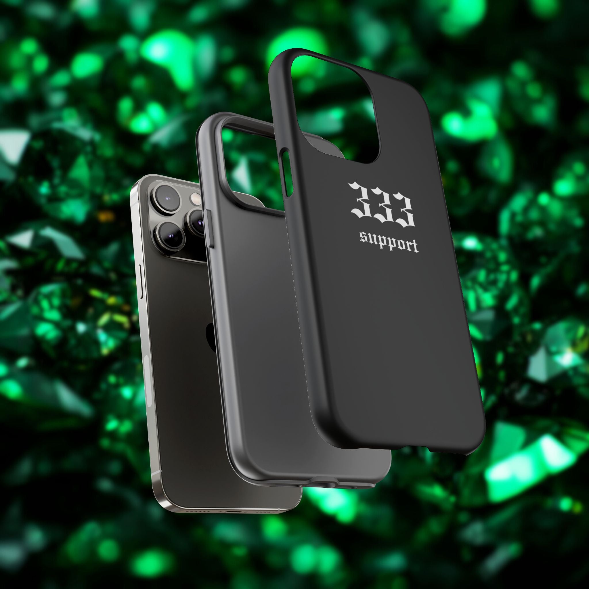 333 Support Tough Phone Case — Minimal Black Protective Cover