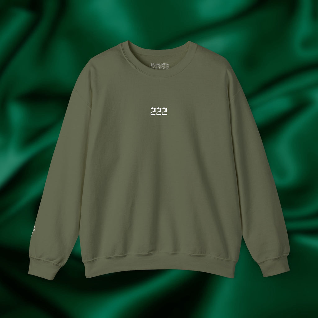 222 Alignment Crewneck - Minimalist Embroidered Sweatshirt