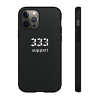 333 Support Tough Phone Case — Minimal Black Protective Cover