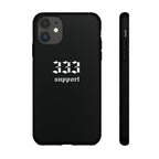 333 Support Tough Phone Case — Minimal Black Protective Cover