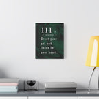 111 Intuition Canvas Print — "Trust Your Gut and Listen to Your Heart"
