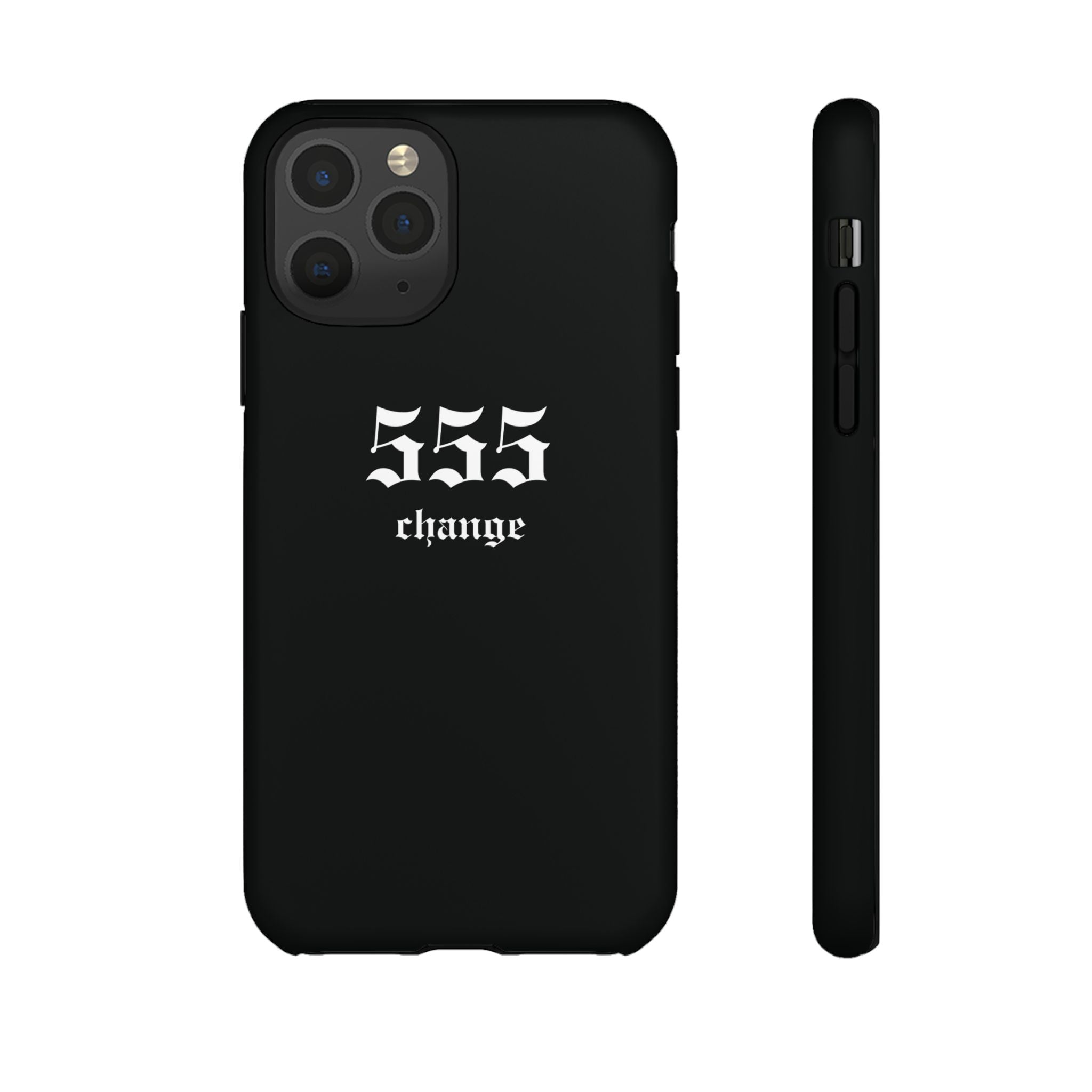 555 Change Tough Phone Case — Minimal Black Protective Cover
