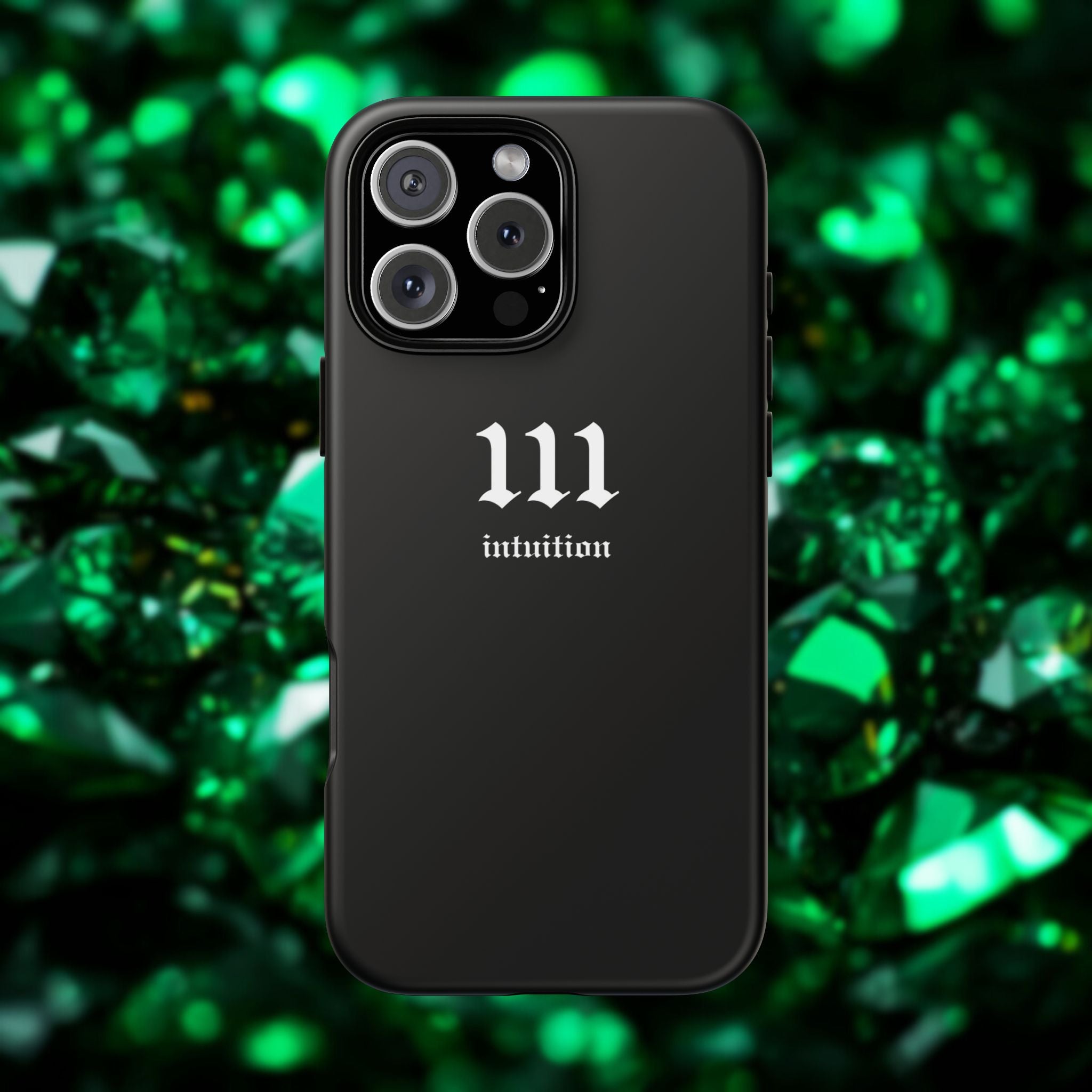 111 Intuition Tough Phone Case — Minimal Black Protective Cover