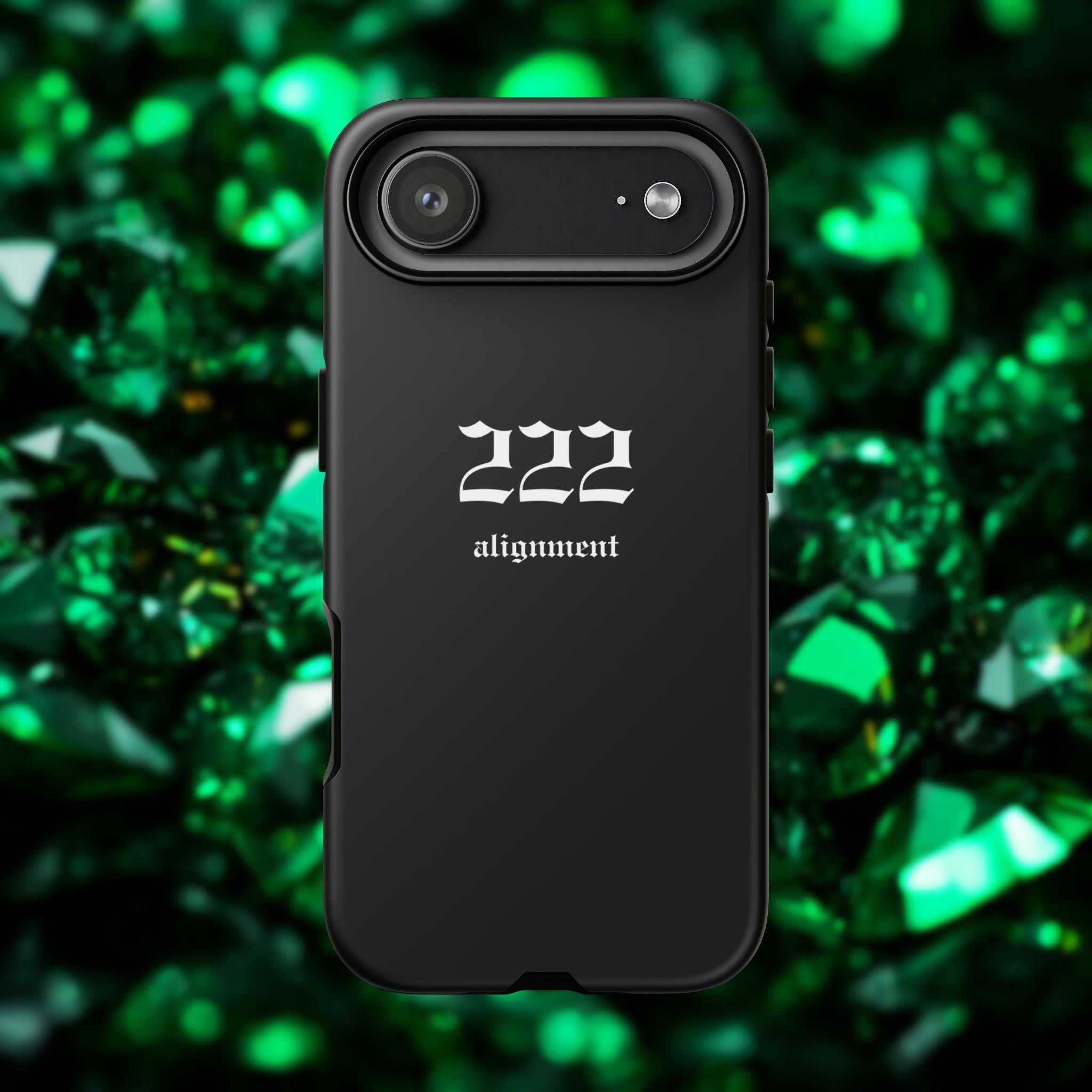 222 Alignment Tough Phone Case — Minimal Black Protective Cover