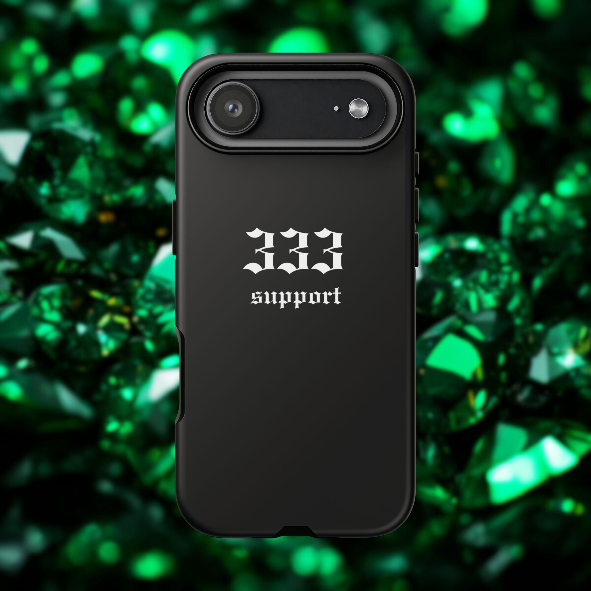 333 Support Tough Phone Case — Minimal Black Protective Cover