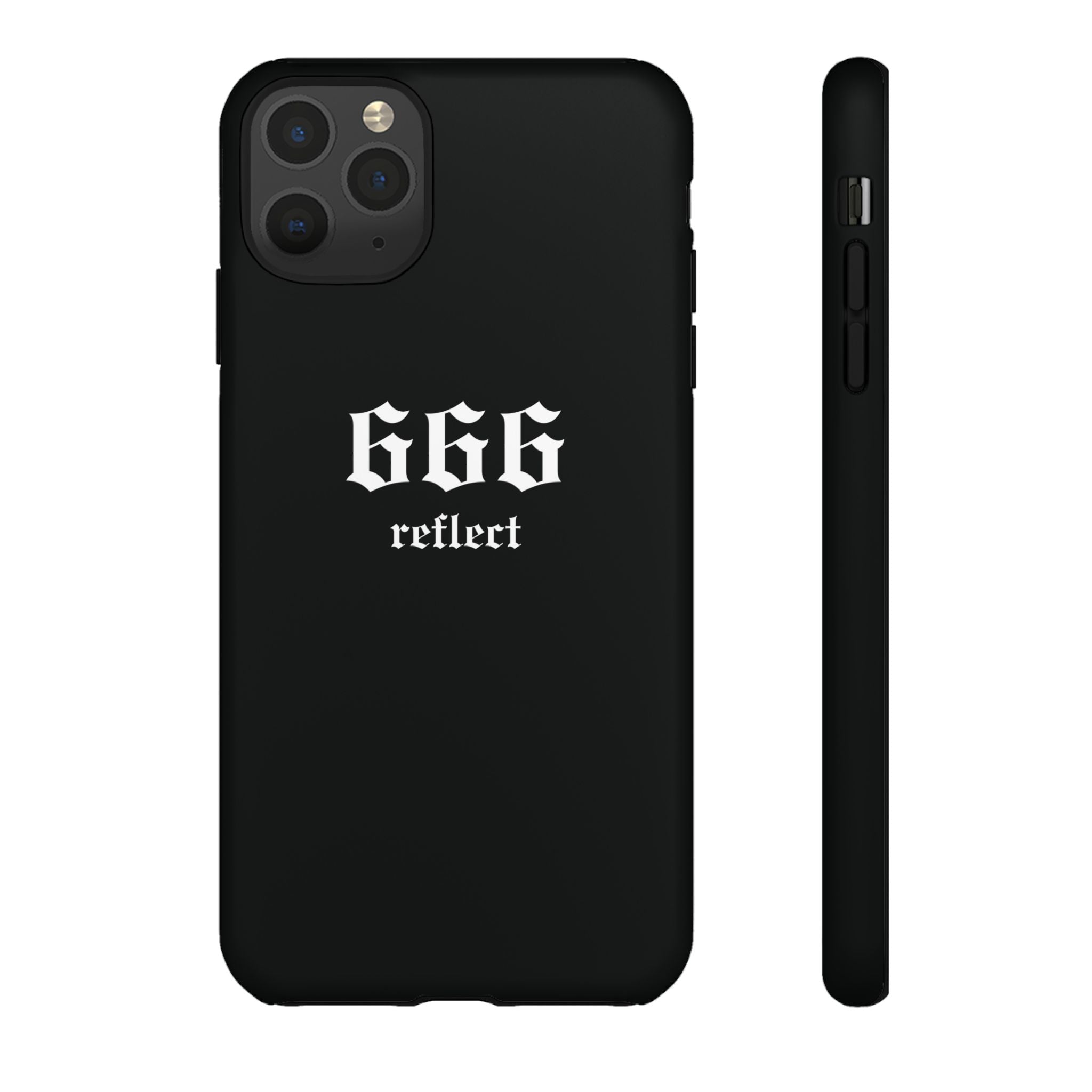 666 Reflect Tough Phone Case — Minimal Black Protective Cover