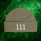 111 Intuition Embroidered Beanie – Minimal Angel Number Cuff Hat