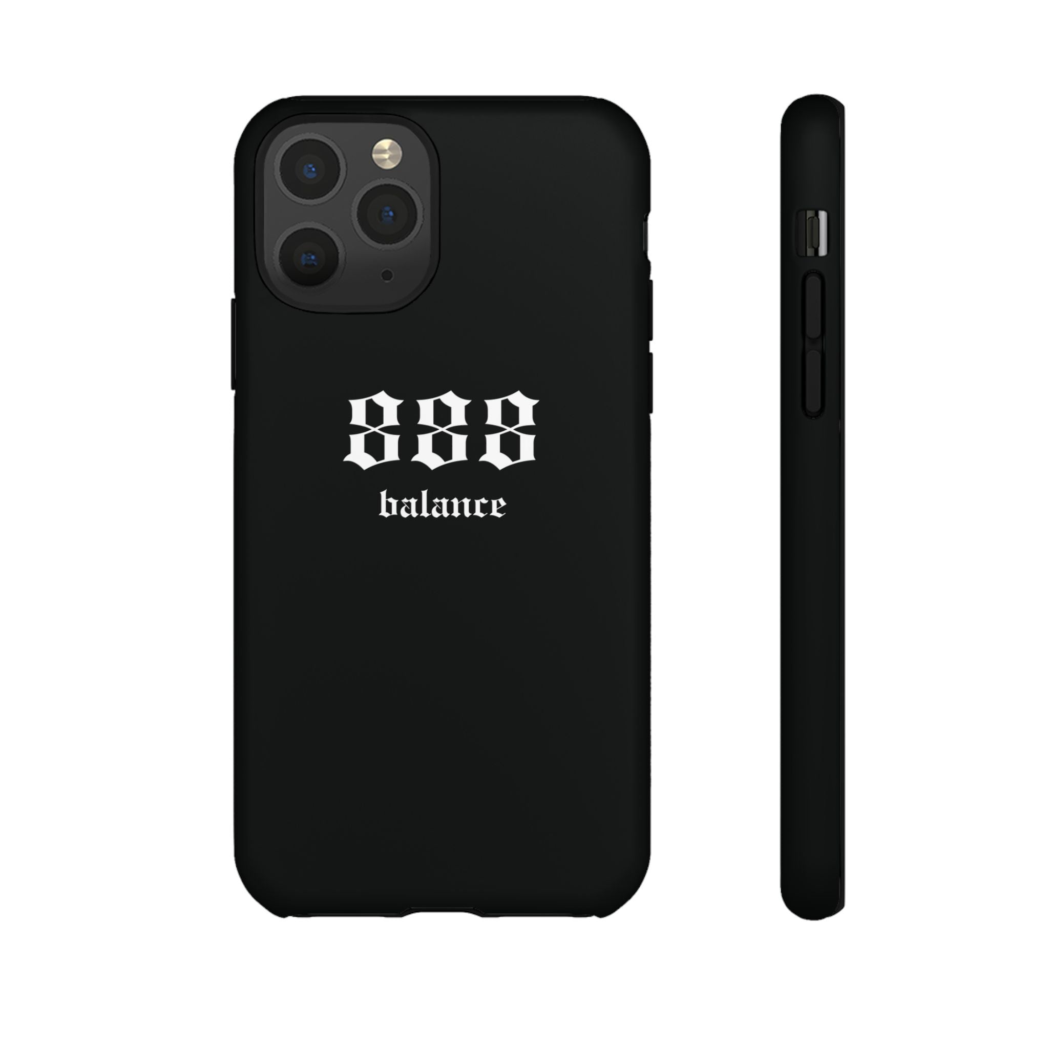 888 Balance Tough Phone Case — Minimal Black Protective Cover