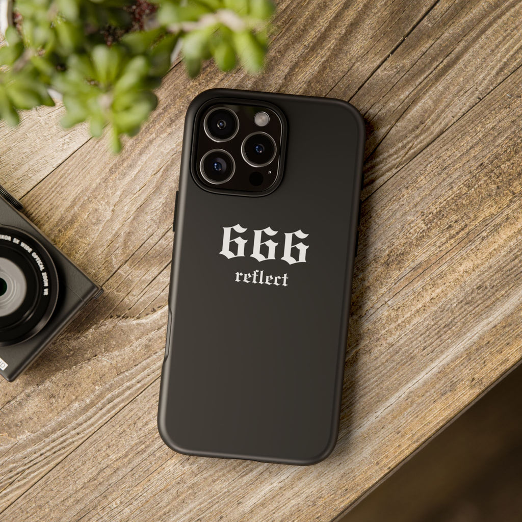 666 Reflect Tough Phone Case — Minimal Black Protective Cover