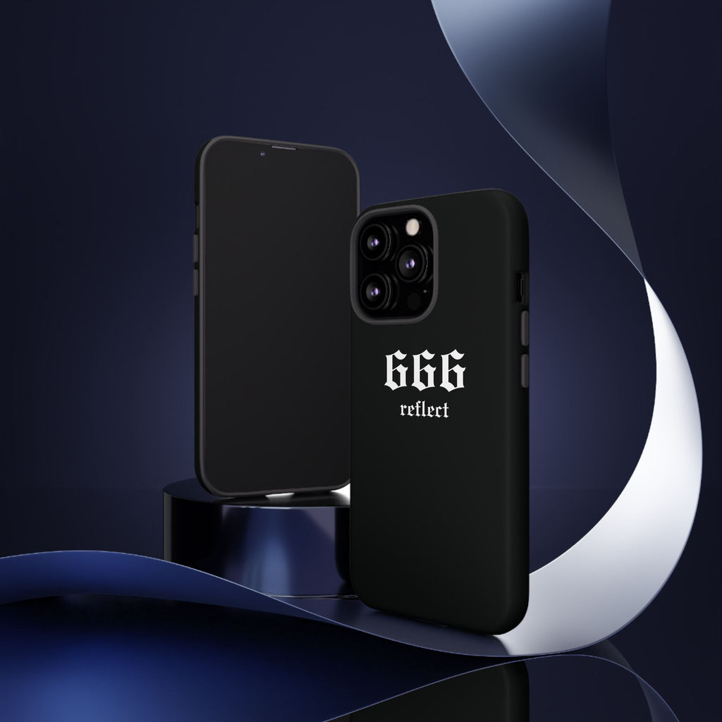 666 Reflect Tough Phone Case — Minimal Black Protective Cover